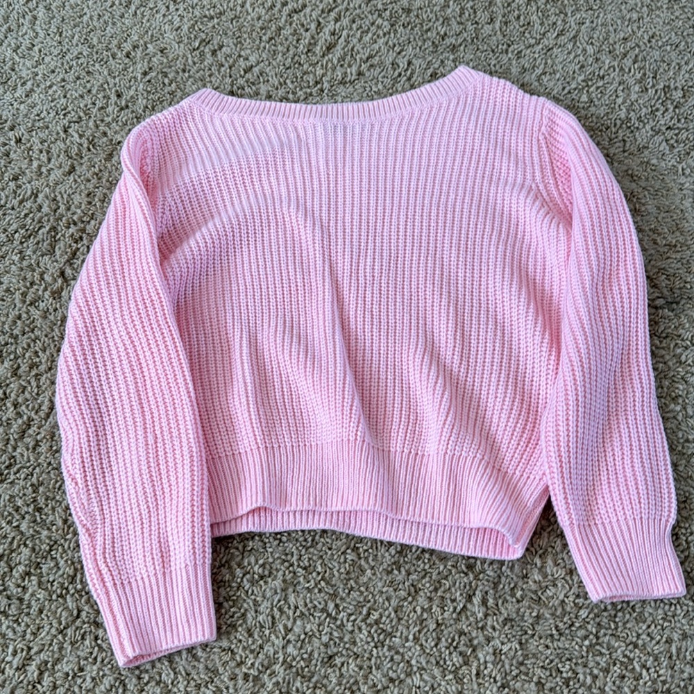 light pink waffle sweater